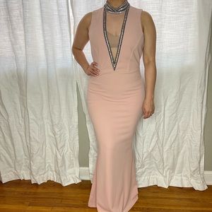 Unique open front evening gown